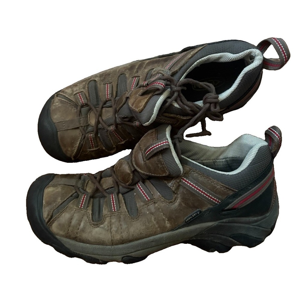 Keen Mens Targhee II Waterproof Hiking Shoes 10 Tan Leather Outdoor Sneaker